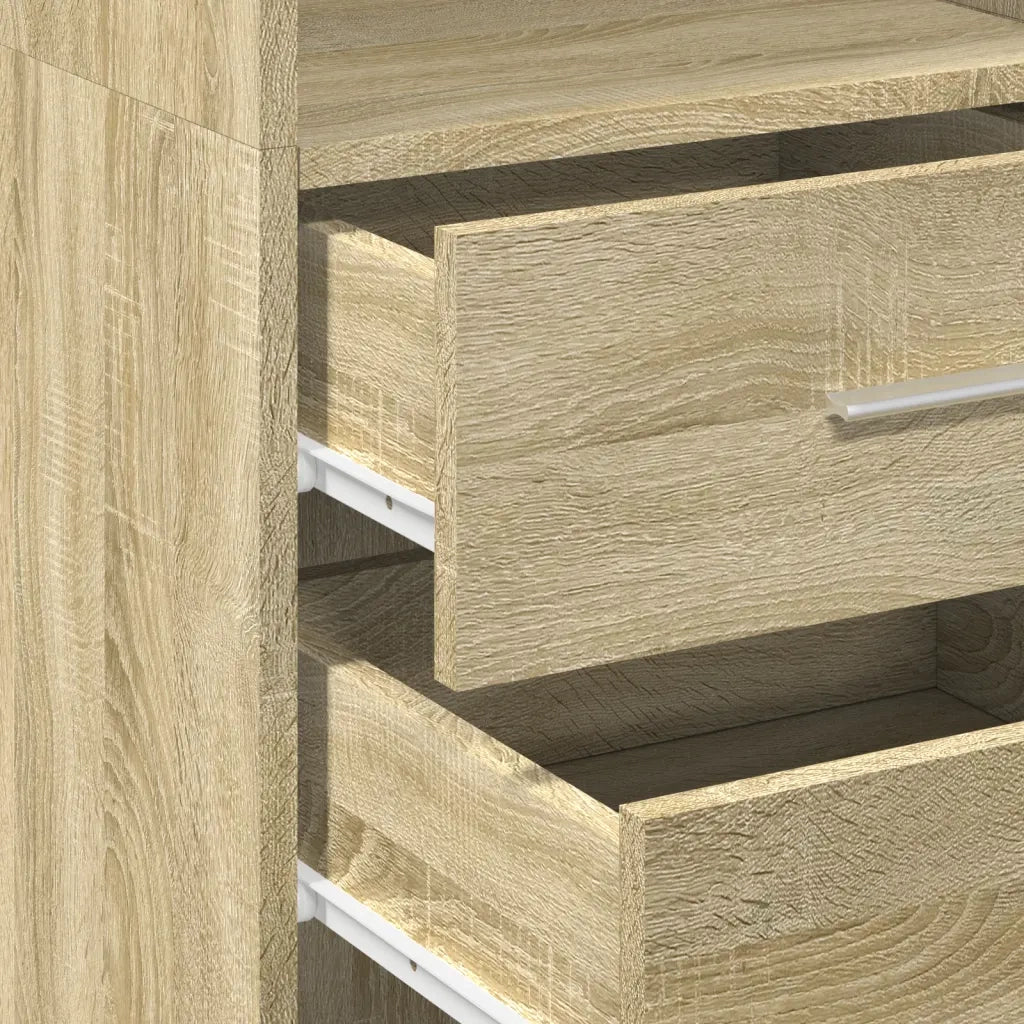 Credenza | Madia | Buffet da pranzo | Armadio da pranzo Rovere Sonoma 40x42,5x185 cm in Legno Multistrato