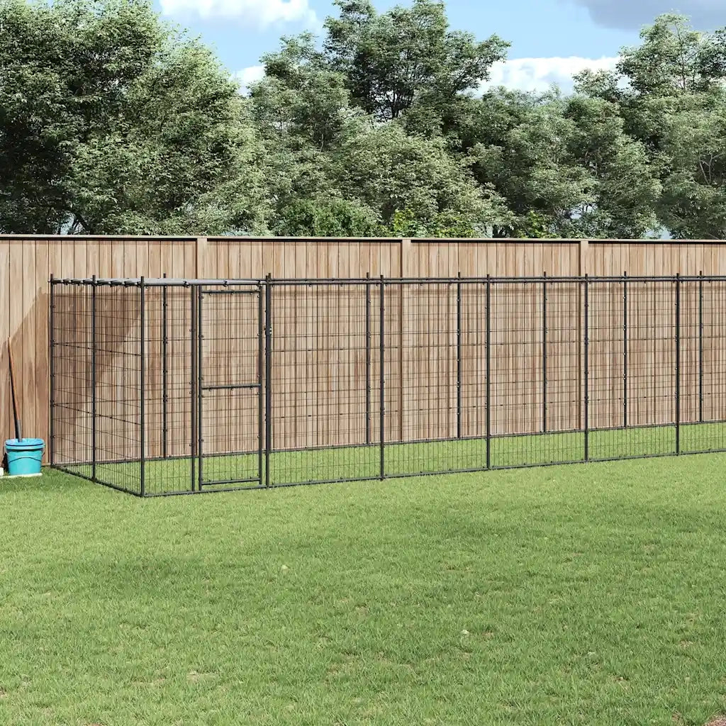 Gabbia per Cani da Esterno in Acciaio con Tetto 21,78 m² 3082296
