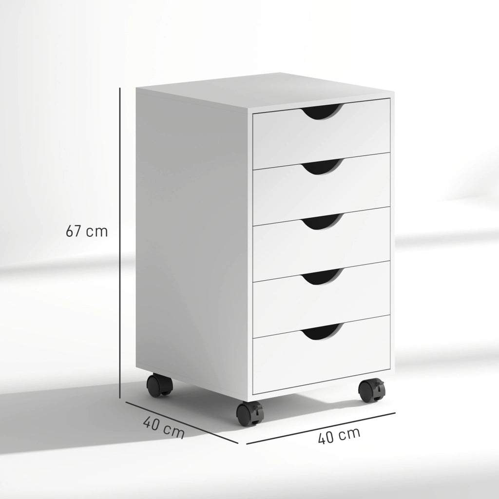 Scrivania con cassetti ¨C Zephmum ¨C Legno, Bianco, 40x40x67 cm