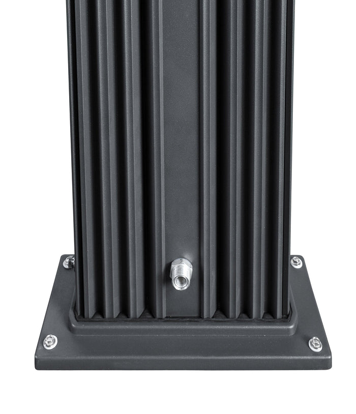 Doccia Solare Ibrida da Giardino 40L Miscelatore e Doccetta Lavapiedi Antracite/Inox