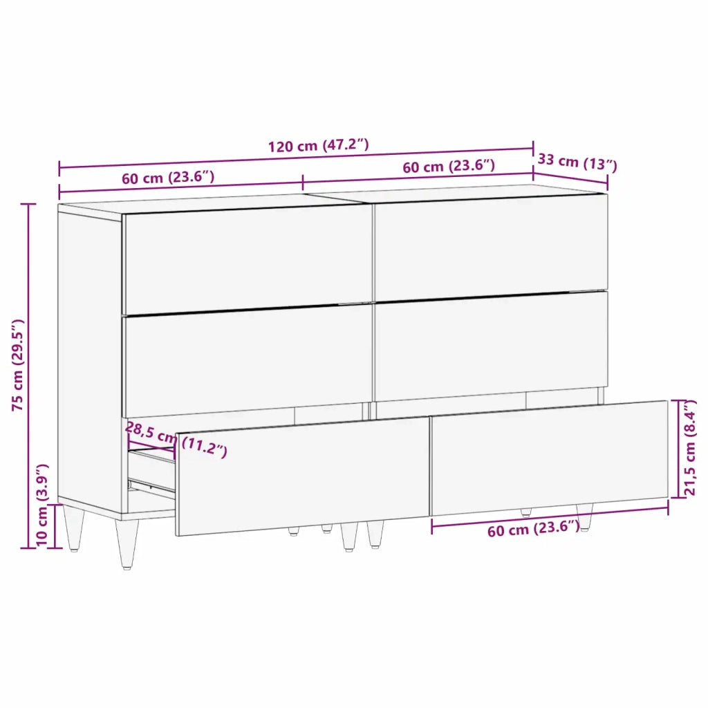 Armadi di Stoccaggio 2 pz Motivo Motivo 120 x 33 x 75 cm 3310139
