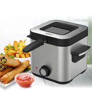 Friggitrice in Acciaio Inox con Finestra Trasparente e Filtro 1.5L - 900W