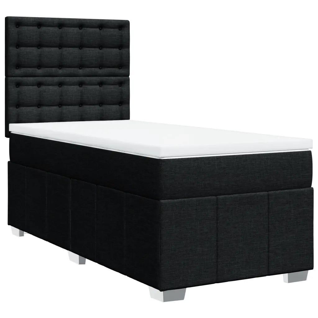 Giroletto a Molle con Materasso Nero 80x200 cm inTessuto