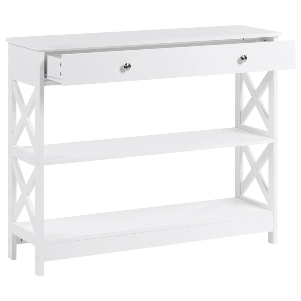 Console credenza Bianca 80 x 100 x 30 cm credenza 1 Cassetto 2 Ripiani Country