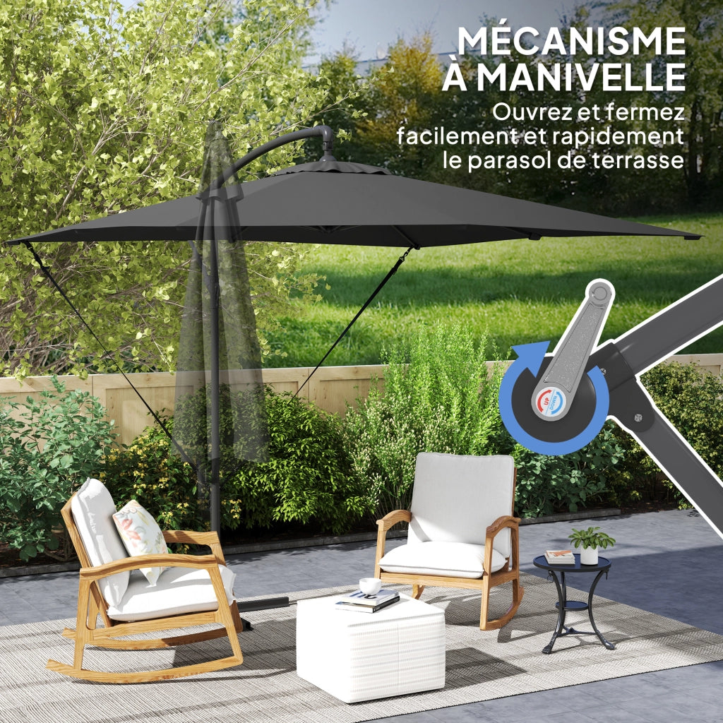 Ombrellone da Giardino con Base ¨C zephmum ¨C Grigio 250x250 cm