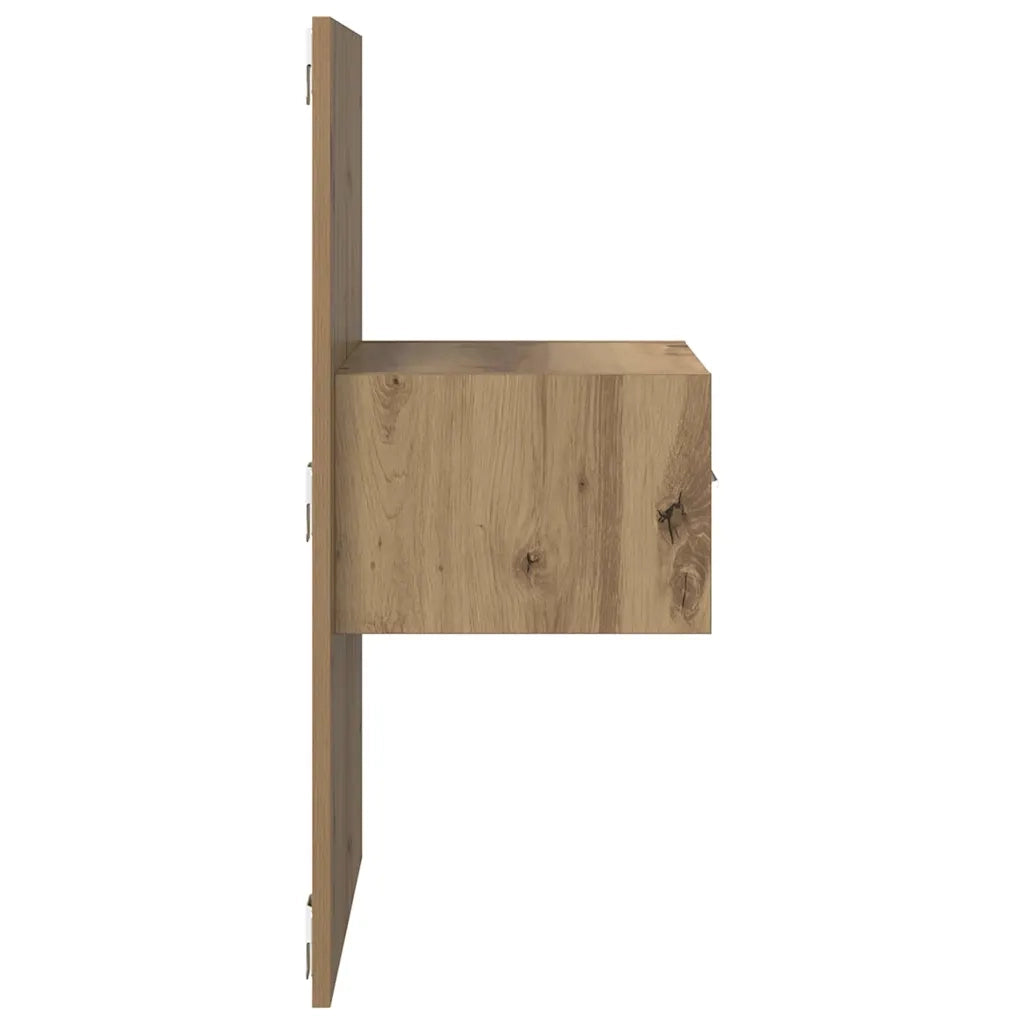 Armadio da Notte 2 pcs Rovere artigianale 50 x 32,5 x 80cm
