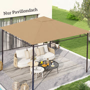 TELO Tetto di ricambio per gazebo 298x295 cm Poliestere Beige