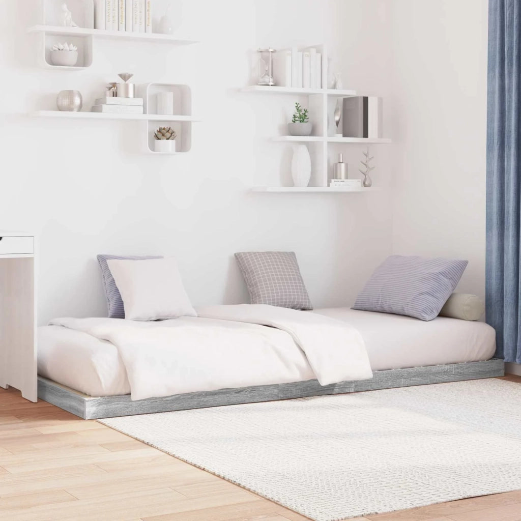 Struttura letto a terra Grigio Sonoma 100 x 200 cm 893553