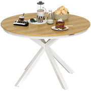 Tavolino da giardino ¨C Zephmum ¨C ?118cm, alluminio, design a doghe, teak