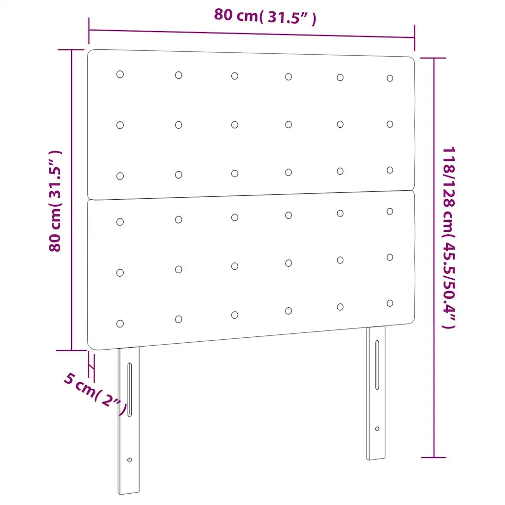 Testiera-Testata-Testiera Decorativa Blu Scuro 80x5x118/128 cm Velluto 569202