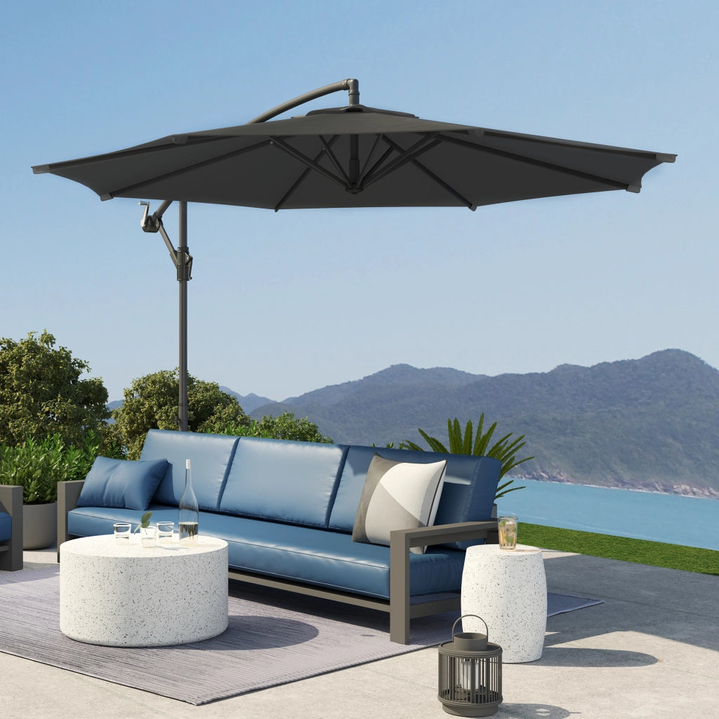 Ombrellone da giardino pieghevole ottagonale ¨C zephmum ¨C diametro 3 m nero