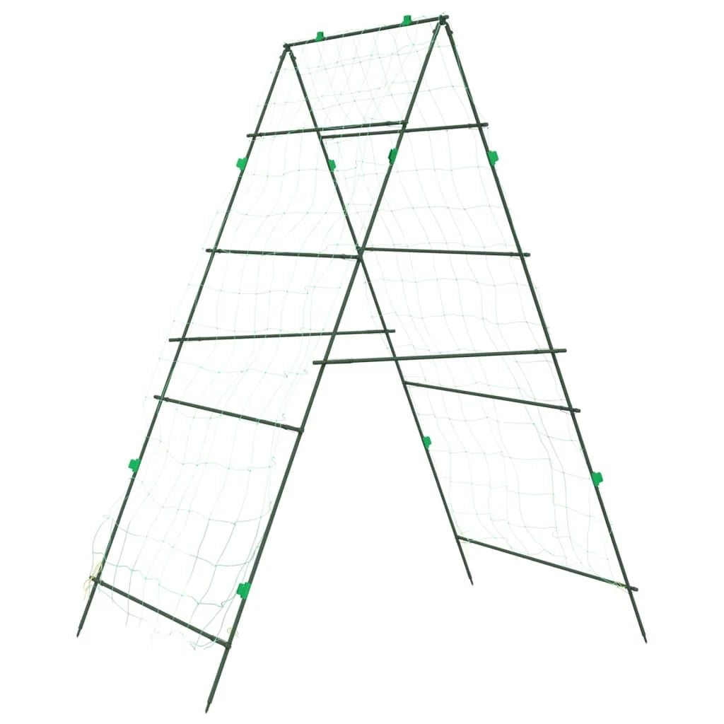 Traliccio da giardino regolabile a forma di A per piante rampicanti 99 x 90 x 175,5 cm stile moderno acciaio verde 02_0056678