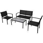 Set di mobili da giardino mobili da esterno set da 4 pezzi textilene nero 02_0016280