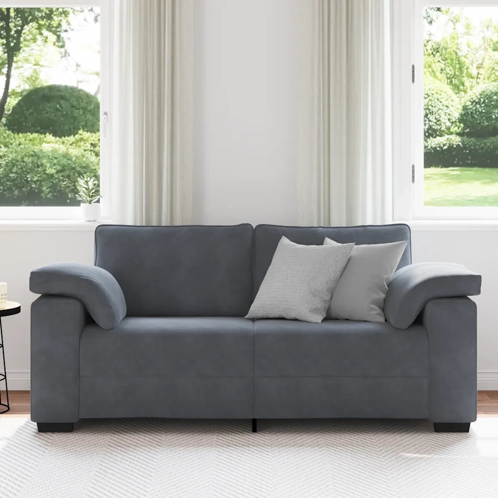 Divano Divanetto Grigio Scuro 180x77x82 cm in Velluto 4105268