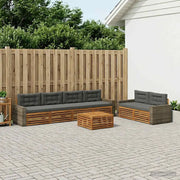 Set di divani da esterno 7 pcs Naturale e Antracite Poliestere