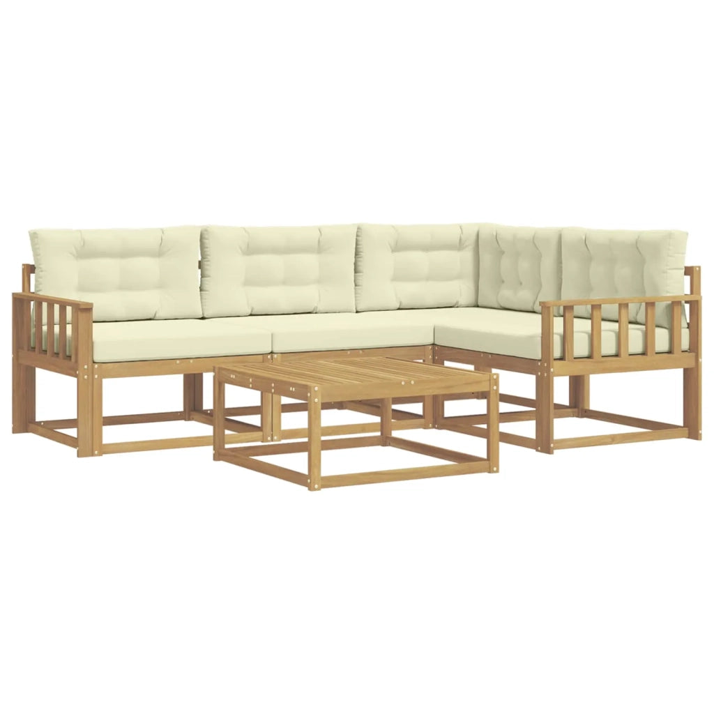 Set di divani da esterno 5 pcs Bianco e Crema 79 x 79 x 37 cm