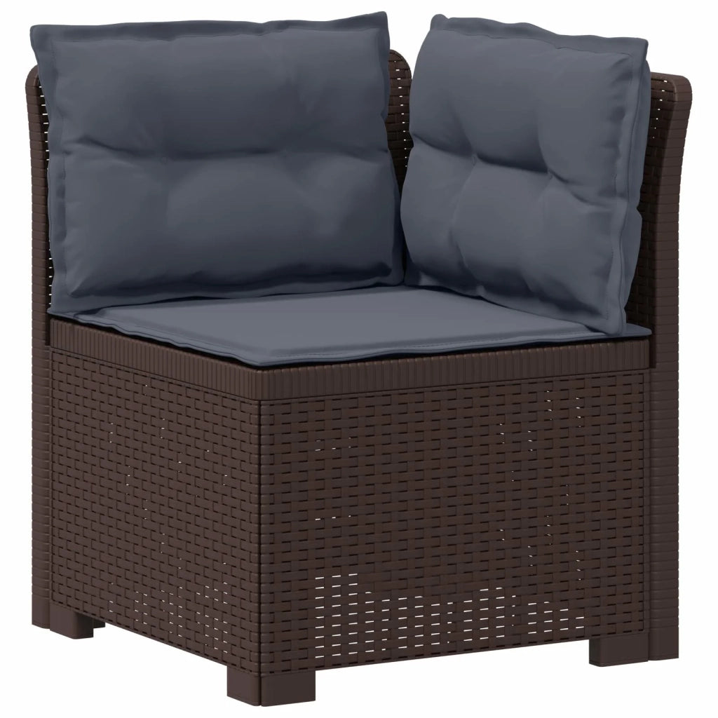 Divano da giardino 3 posti con cuscini in look rattan PP 3443841