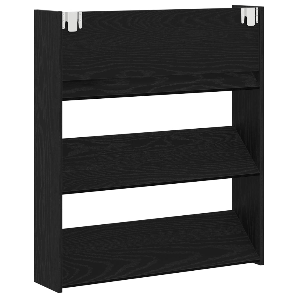 Armadio per scarpe  Nero Rovere 80x18x90 cm in legno ingegnerizzato