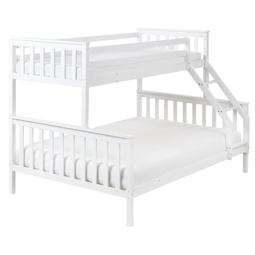 Letto a castello per bambini struttura in legno bianco 90/140 x 200 cm cameretta