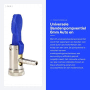 Ventile per pneumatici universale - Clip-on con connessione rapida - Gessato in acciaio - Finitura verniciata - Plastica blu - Chiusura a chiodo in acciaio - Dimensione 6mm
