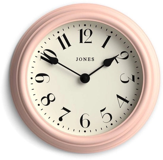Orologio da Parete Frieze | Piccolo, elegante, classico orologio rotondo | 23 cm | Rosa | Design elegante, ideale per cucine, salotti, camere da letto, spazi grandi o piccoli