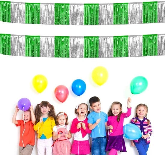 Decorazione per festa a tema arcobaleno - 2 pezzi di tenda da festa in lamiera 30 x 300 cm - Fotowall per decorazione di eventi e compleanni.