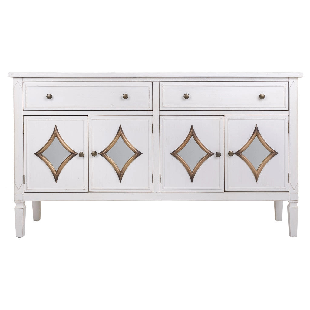 Credenza in legno bianco 140x38x80h