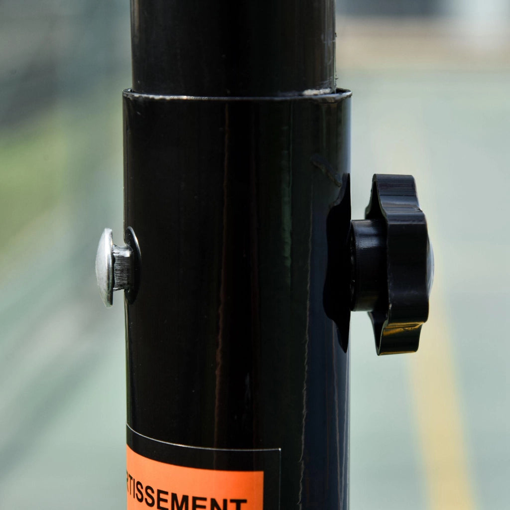 Canestro da Basket da Esterno Altezza Regolabile 175-215 cm in Metallo con Ruote Nero