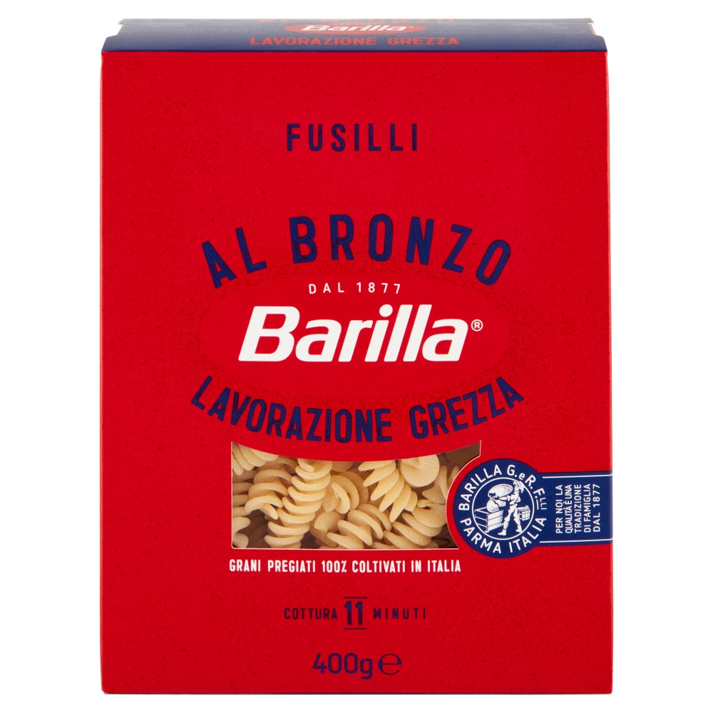 Barilla fusilli pasta trafilata al bronzo confezione da 400 grammi