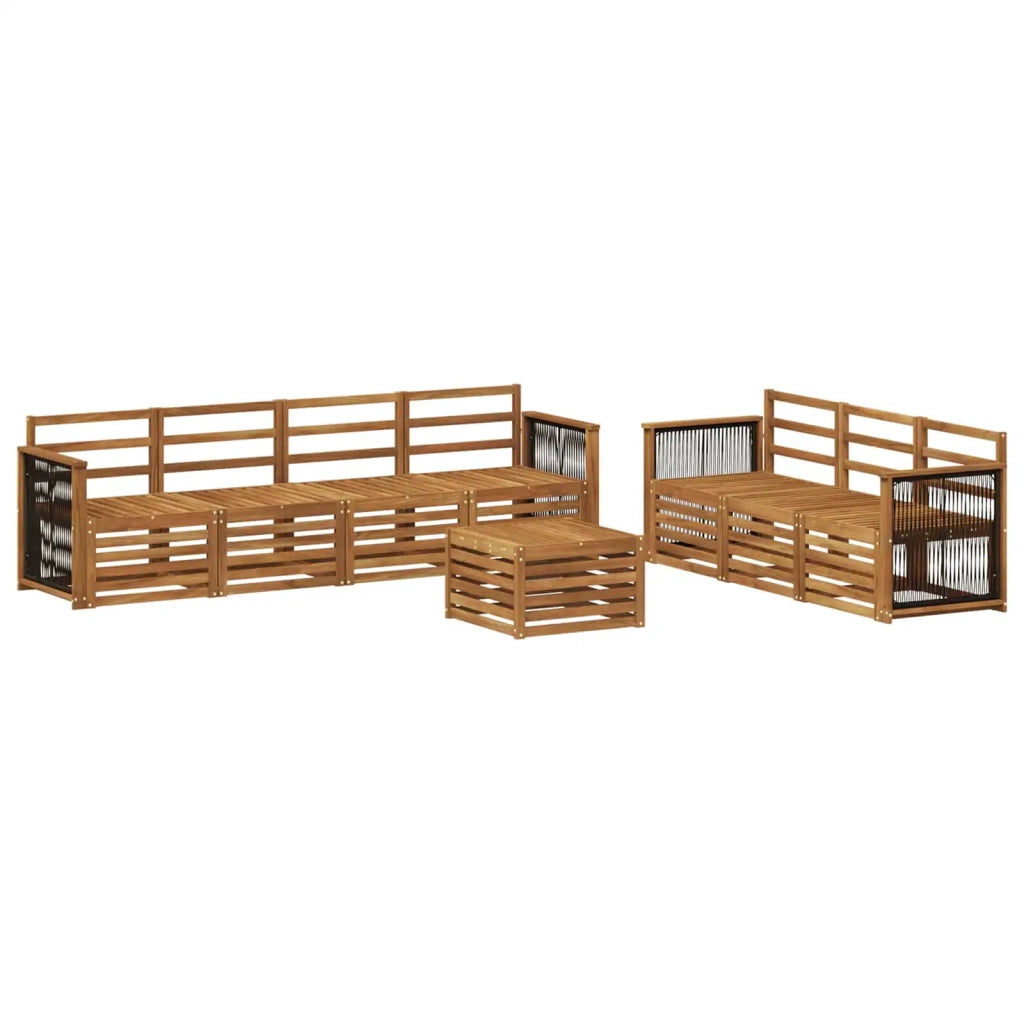 Set divani 8 pz Legno di Acacia Massello 3384110