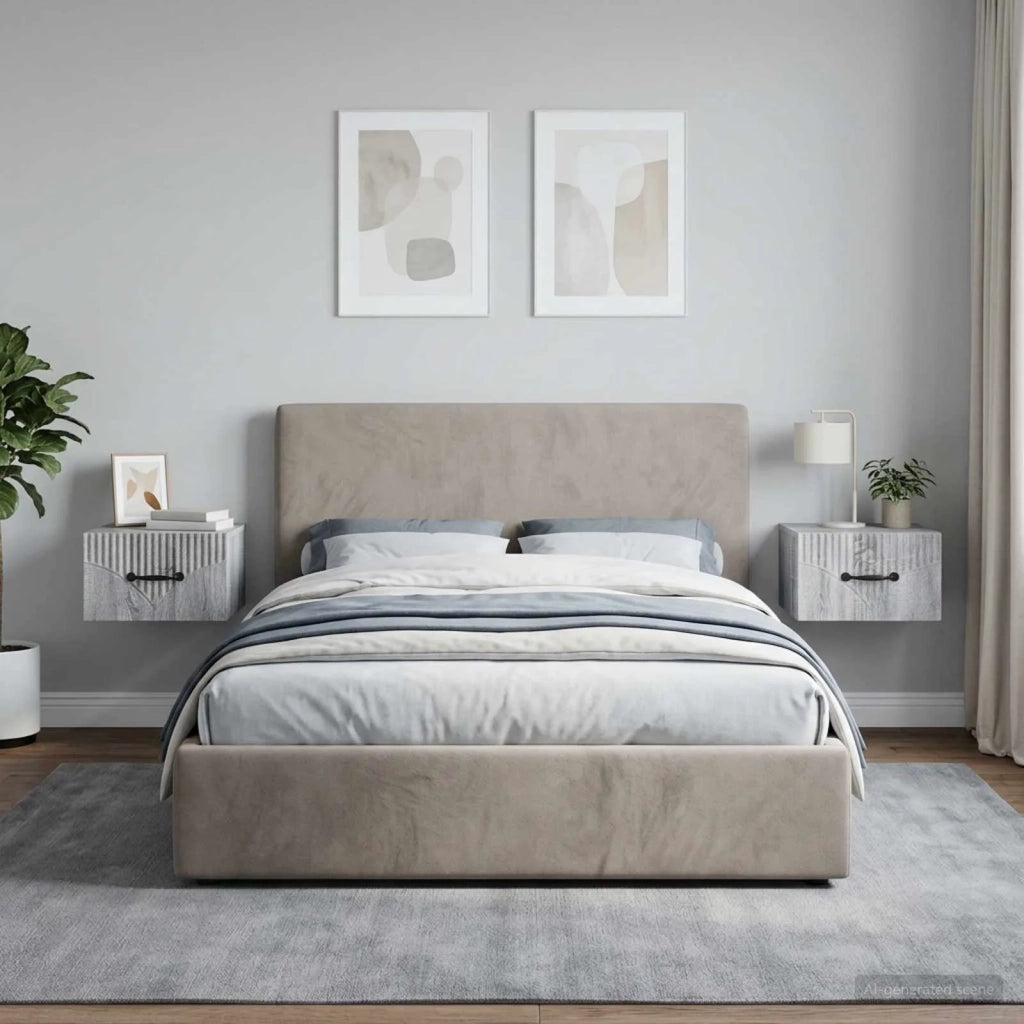Mobiletto da notte a muro 2 pcs Grigio Sonoma 34,5 x 33 x 20 cm 898948