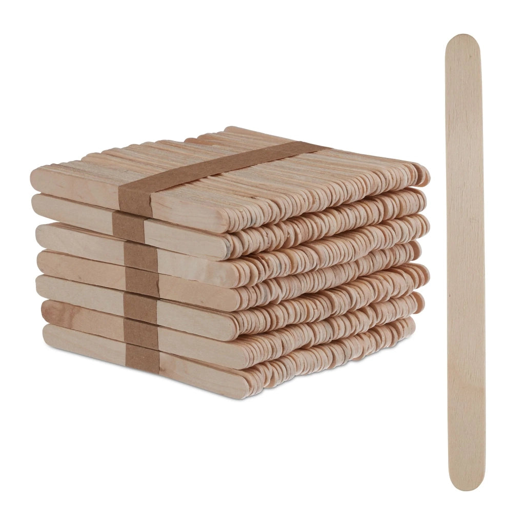 Lotto di 500 bastoncini per gelato in legno per bricolage e cucina creativa 11,5 x 1 x 0,2 cm in legno naturale 13_0004290