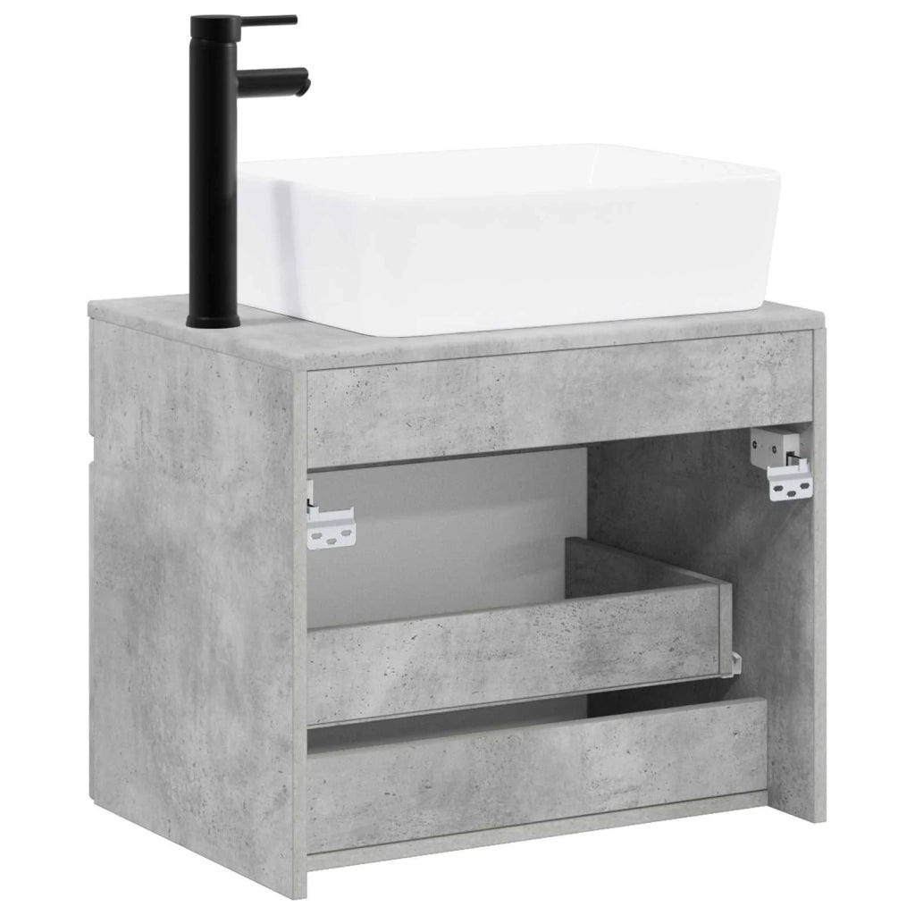 Set di mobili per il bagno Grigio Cemento Legno ingegnerizzato 3404303