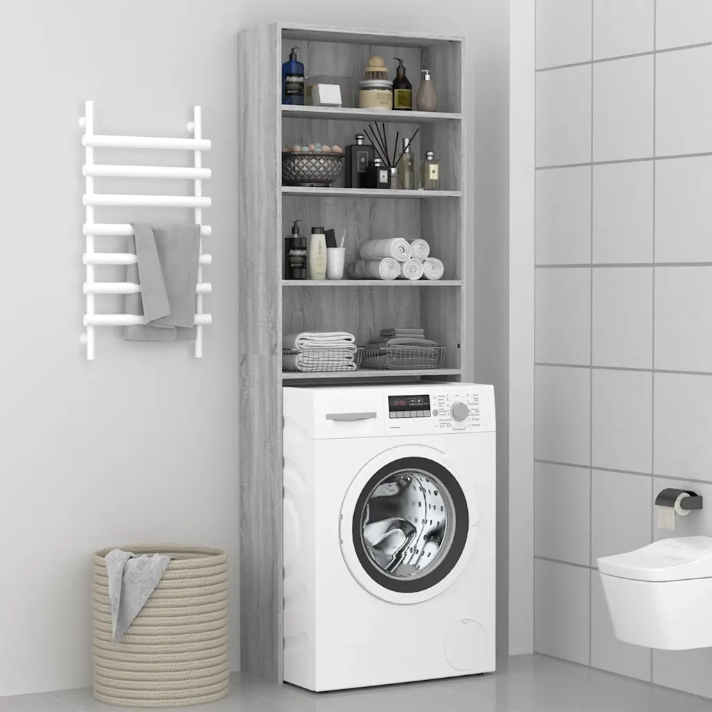 Mobile per Lavatrice Grigio Sonoma 64x24x190 cm CFW8221411