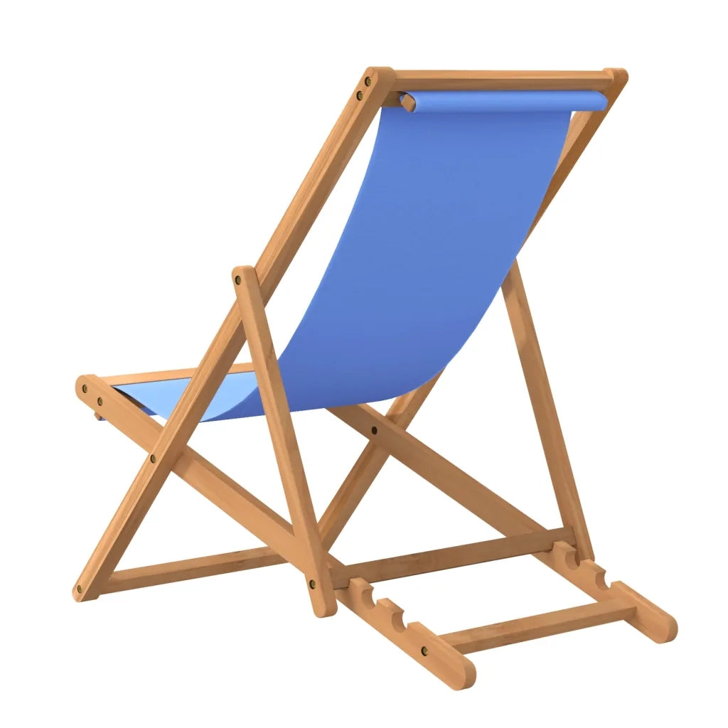 Sedia a Sdraio in Legno di Teak 56x105x96 cm Blu 43803