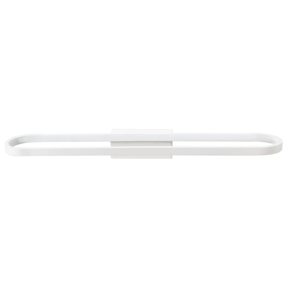 Lampada specchio con luce LED in metallo bianco orizzontale stile moderno