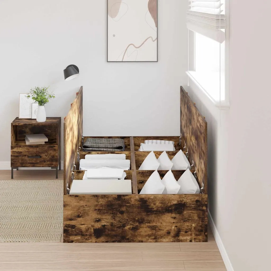 Struttura letto con contenitore Rovere fumé 90 x 200 cm 3335345