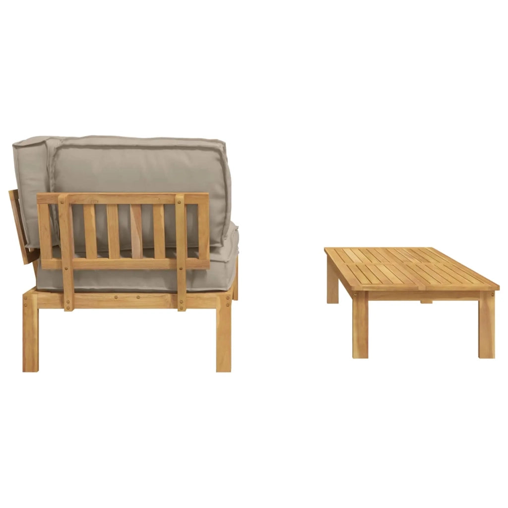 Set di divani con cuscino 2 pcs Talpa Legno di Acacia Massello