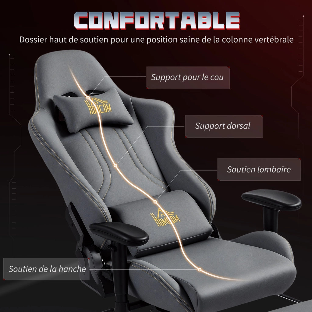 Poltrona Gaming Ergonomica ¨C Zephmum ¨C Grigio 72x76x132 cm