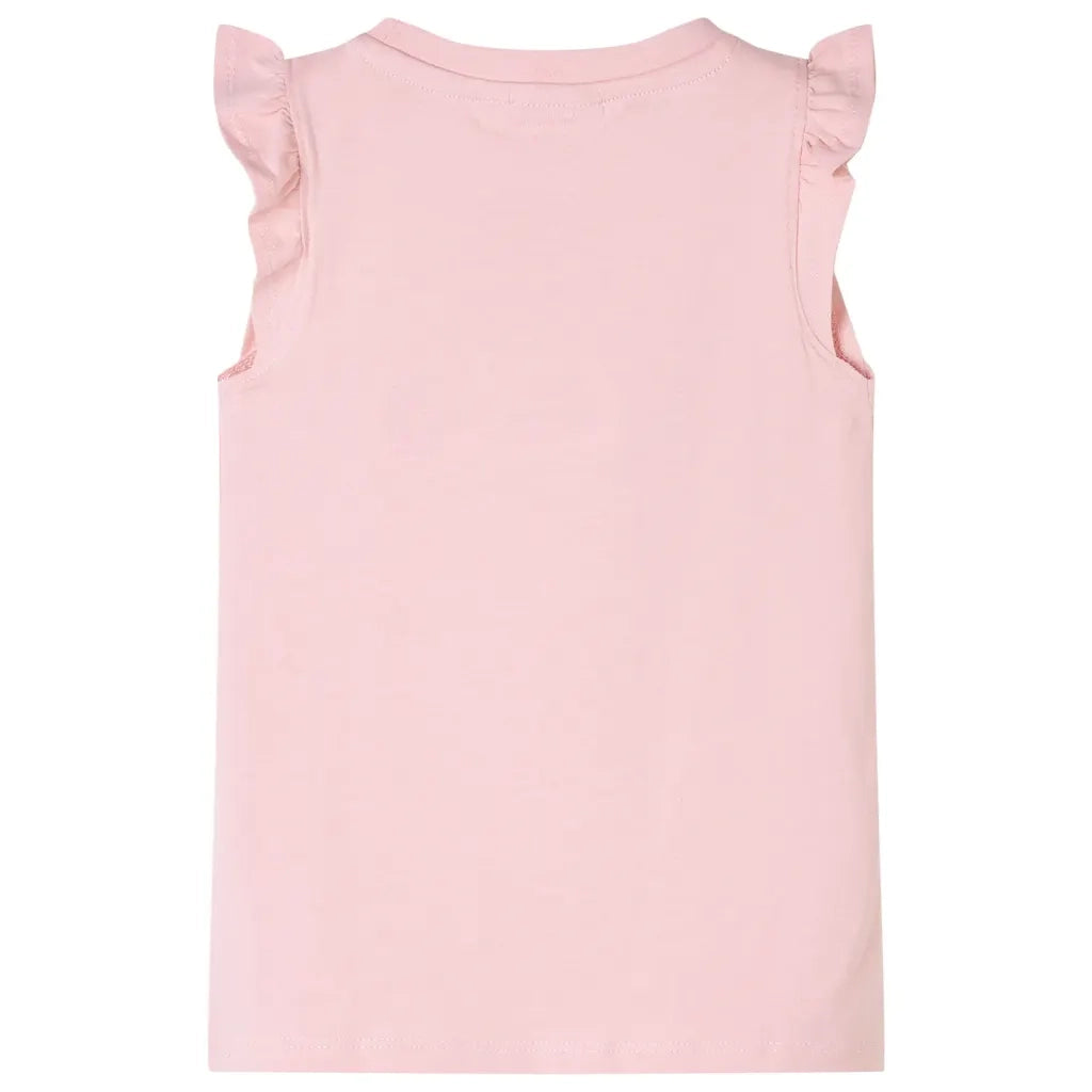 Maglietta da Bambina con Maniche Volant Rosa Chiaro 116cod mxl 85329