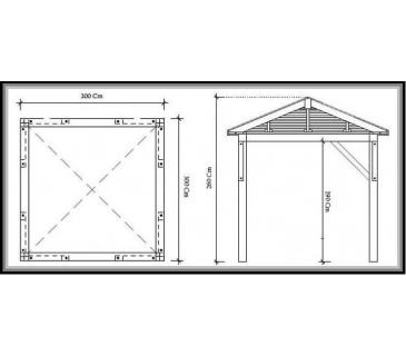 Gazebo da giardino in ferro bttuto 3x3 mt ecrù antivento Sicorage Neggiu