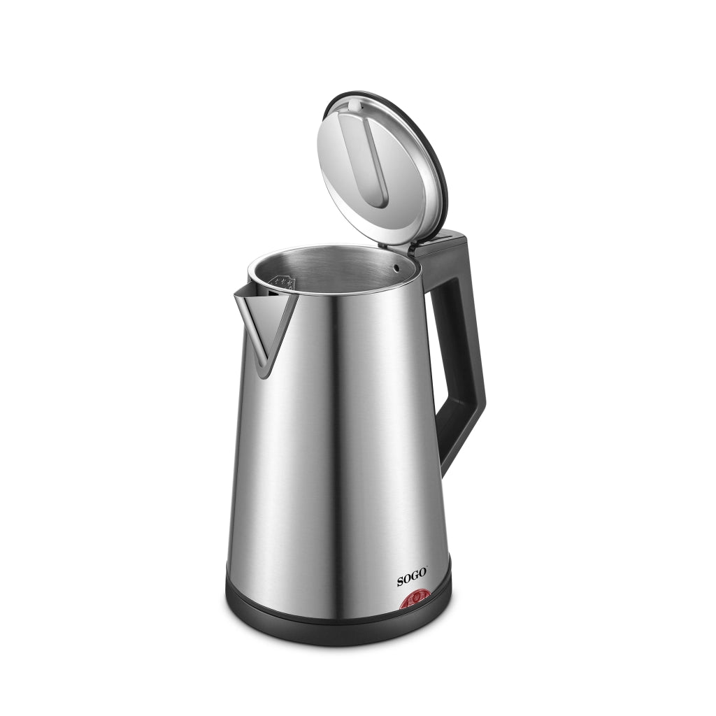 Bollitore elettrico deluxe 1,7L acciaio inox, mantenitore calore 55°C, triplo sistema sicurezza 1830W cucina - SOGO