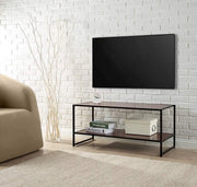 Sedia TV in legno di rovere con struttura in metallo nero, 102 cm, facile da assemblare