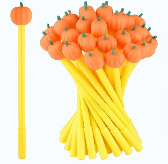 Set di pennarelli a forma di zuccha - 30 pezzi - Halloween e Thanksgiving - Pennarelli creativi Kawaii in arancione - Adatti per ufficio, scuola e regalo - Confezione in bulk