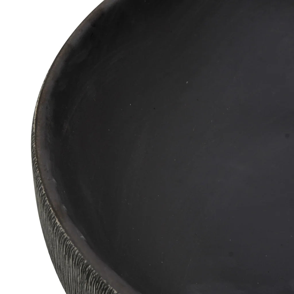 Lavabo da Appoggio-Lavandino-Lavello Grigio e Nero Ovale 59x40x14 cm Ceramica 645573