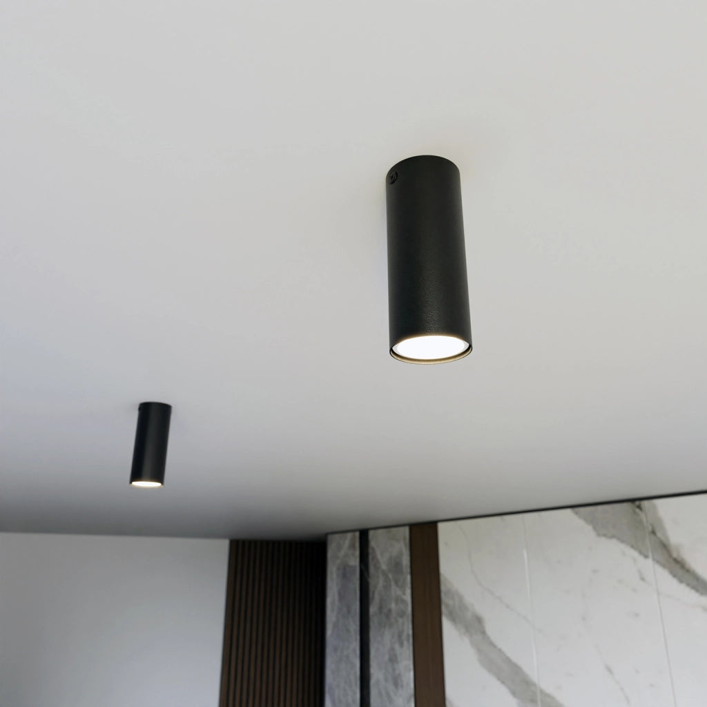 Plafoniera Moderna Faretto Marduk 1 Luce Acciaio Nero 15 Cm