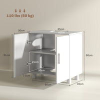 Mobile Sottolavabo da Bagno con Armadietto 2 Ante 60x35x60 cm in MDF Bianco