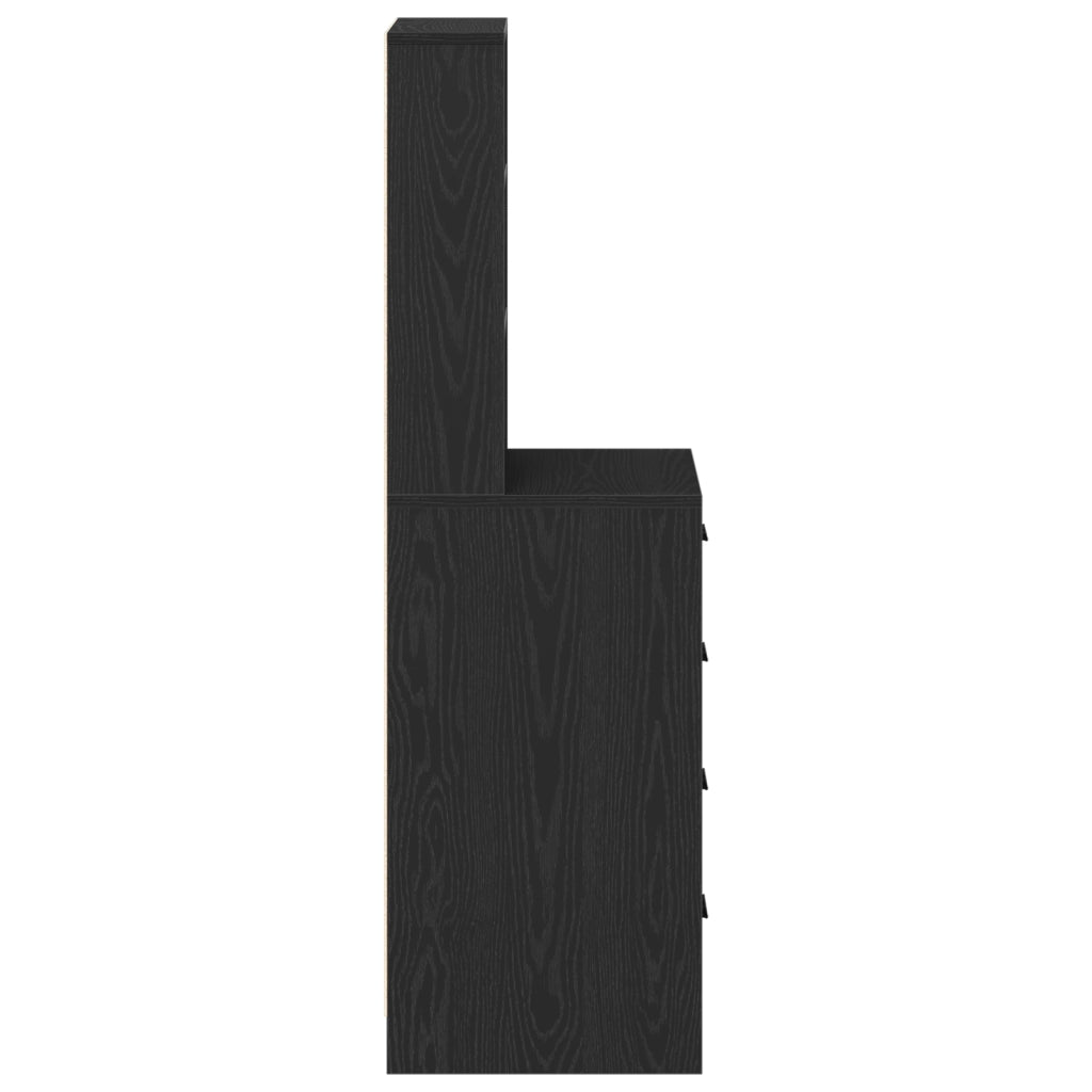 Highboard Nero Quercia 40x41x135 cm Legno ingegnerizzato