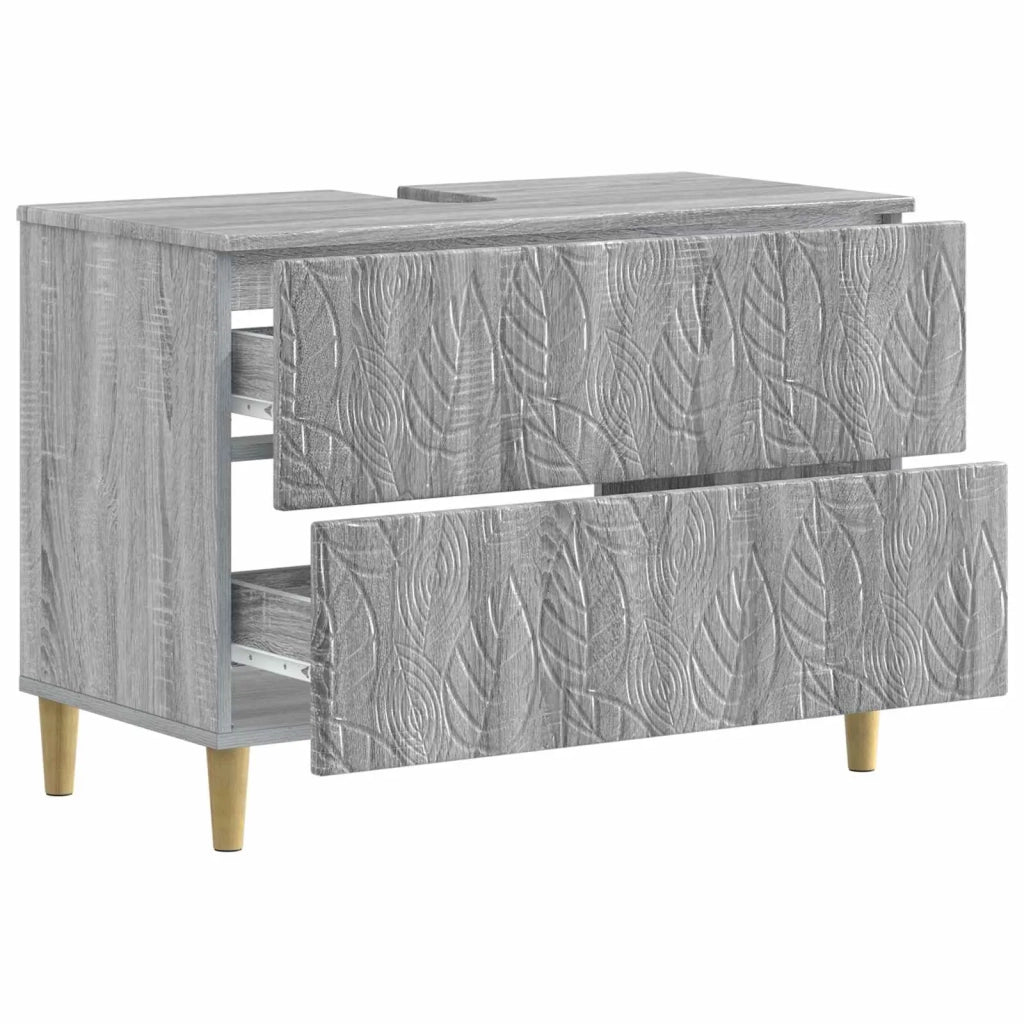 Armadio per Lavabo da Bagno DELFT Sonoma grigio 82 x 41 x 59 cm 897021