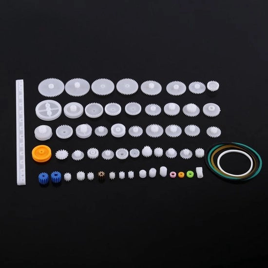Set di Ingranaggi in Plastica per Modellismo - 60 Parti - Per Robot e Aerei - Componenti Essenziali per Modello.